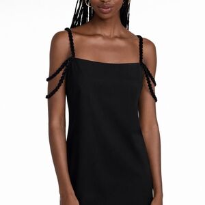 DATE NIGHT ALEXIS Black Sequin Strap Maxi Dress Square Neckline